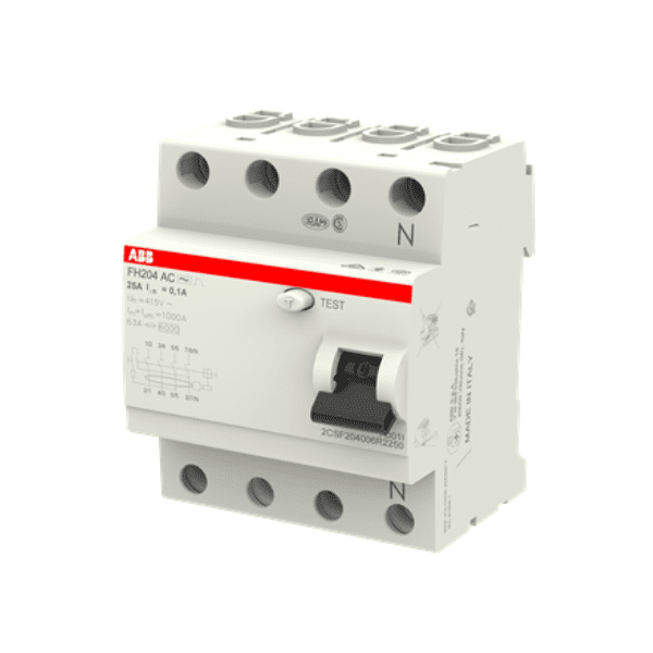 2CSF204006R2250 - Cầu dao chống dòng rò RCCB 4P 25A 100mA FH204 AC-25/0,1